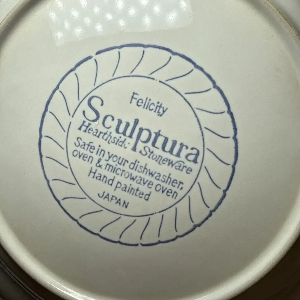 Sculptura Hearthside Felicity Salad Plates Set 4 Neutral Floral Japan 7.5” Retro